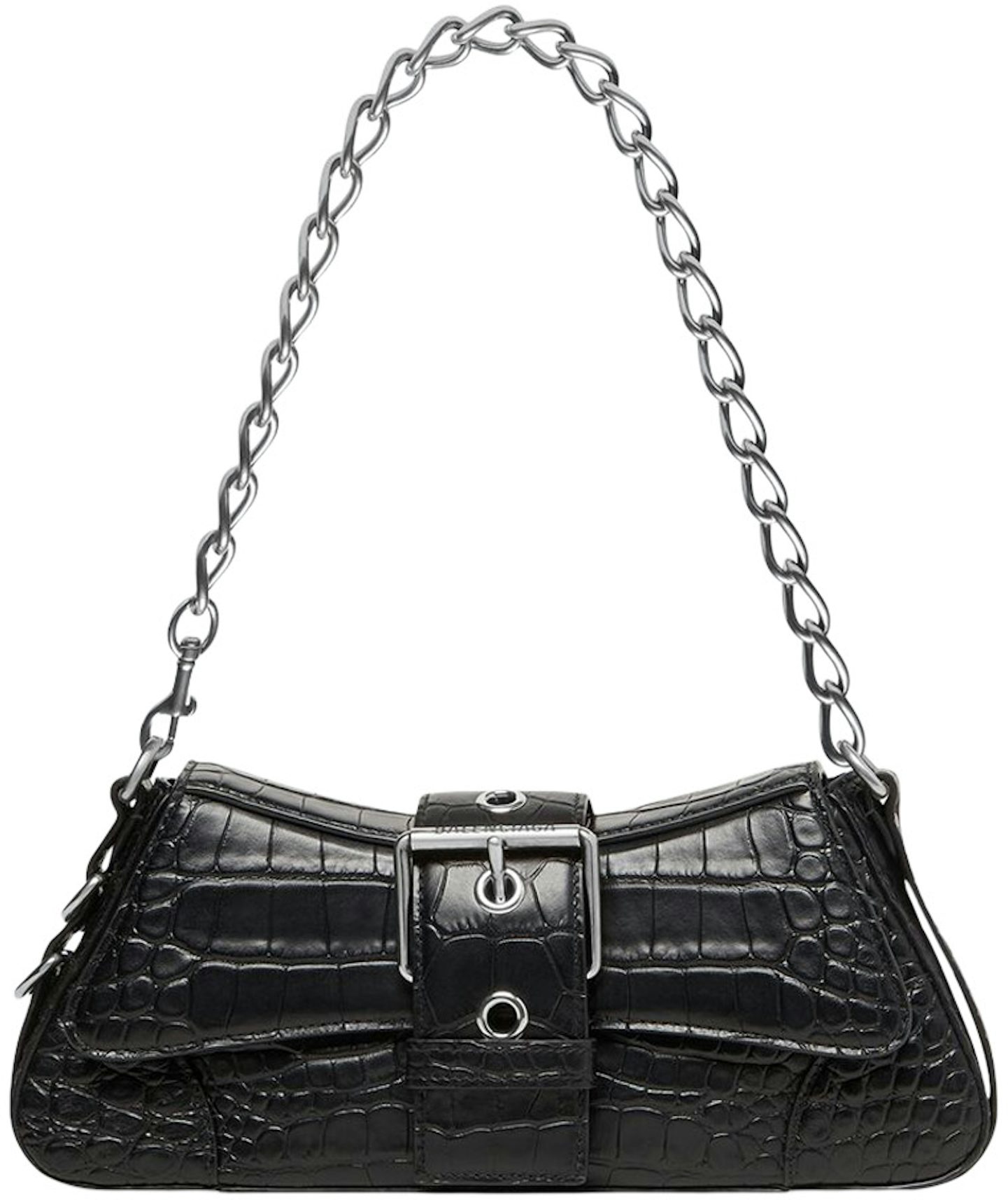 Balenciaga Paris Monogram Vintage Black Leather Handbag / 100