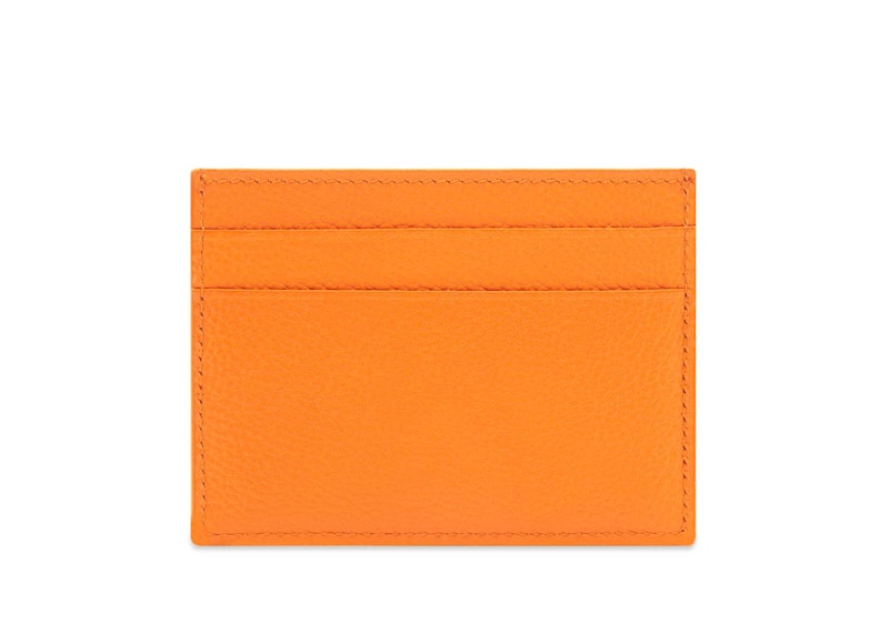 Balenciaga Logo (4 Card Slots 1 Bill Compartment) Card Holder Pop Orange/Black