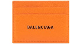 Balenciaga Logo (4 Card Slots 1 Bill Compartment) Card Holder Pop Orange/Black