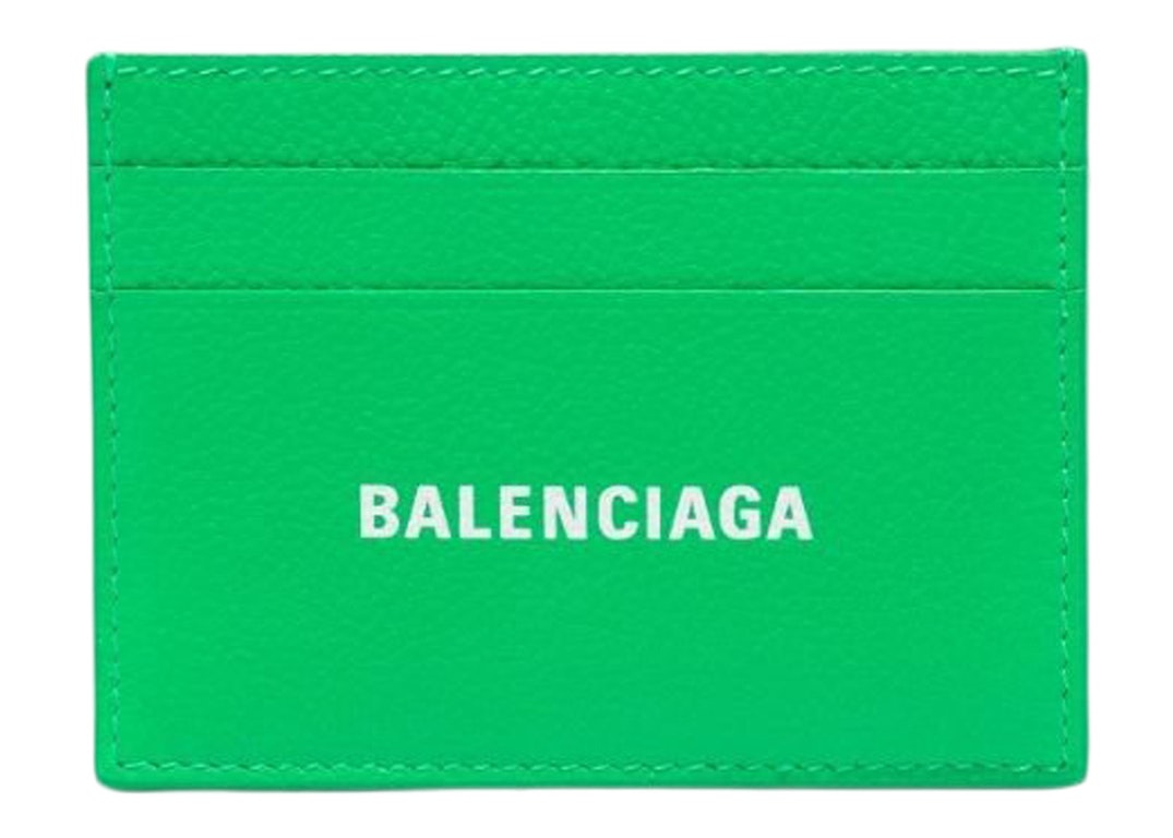 Pre-owned Balenciaga Logo (5 Slot) Card Case Green
