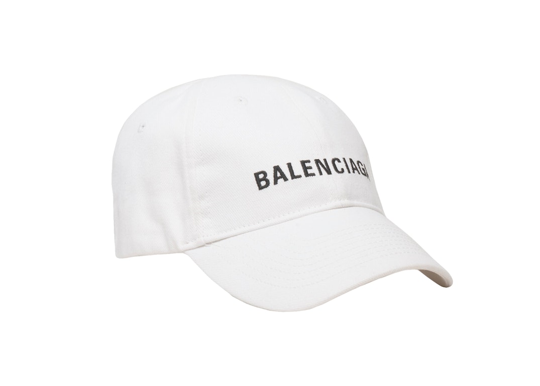 Pre-owned Balenciaga Logo Cap White/black