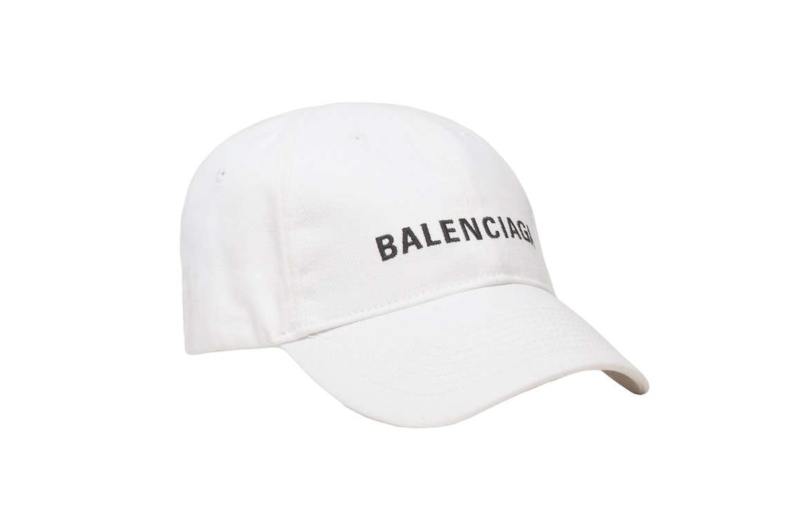Pre-owned Balenciaga Logo Cap White/black