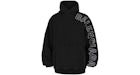 Balenciaga Logo Embroidered Oversized Hoodie Washed Black/White