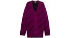 Balenciaga Logo Cárdigan de lana Intarsia violeta