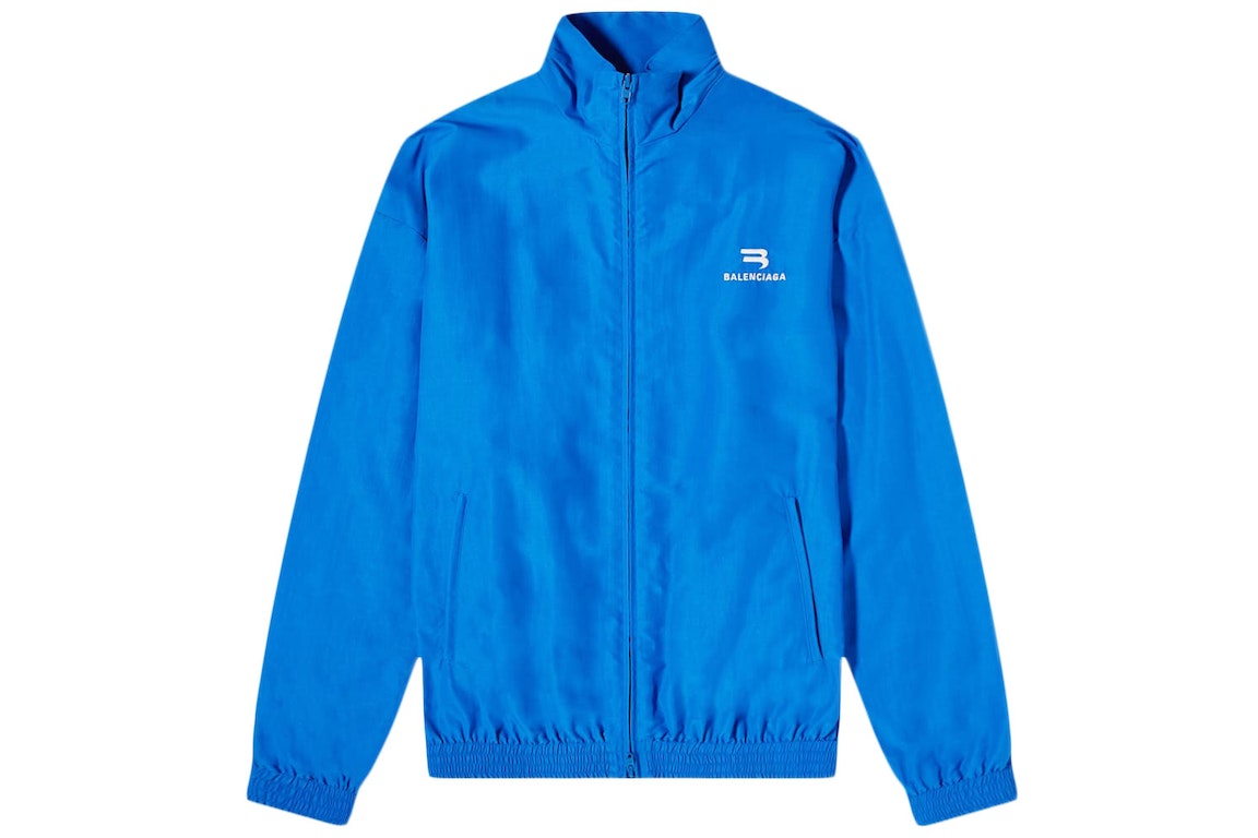 Pre-owned Balenciaga Logo Nylon Track Jacket Blue
