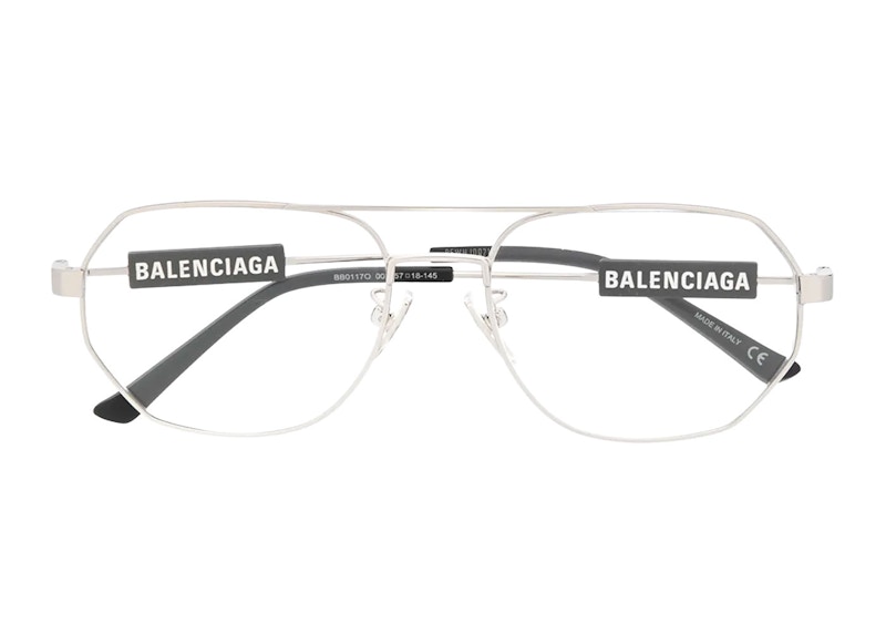 Balenciaga Logo Pilot Optical Frame Black