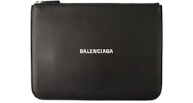 Balenciaga Logo Print Pouch Large Black