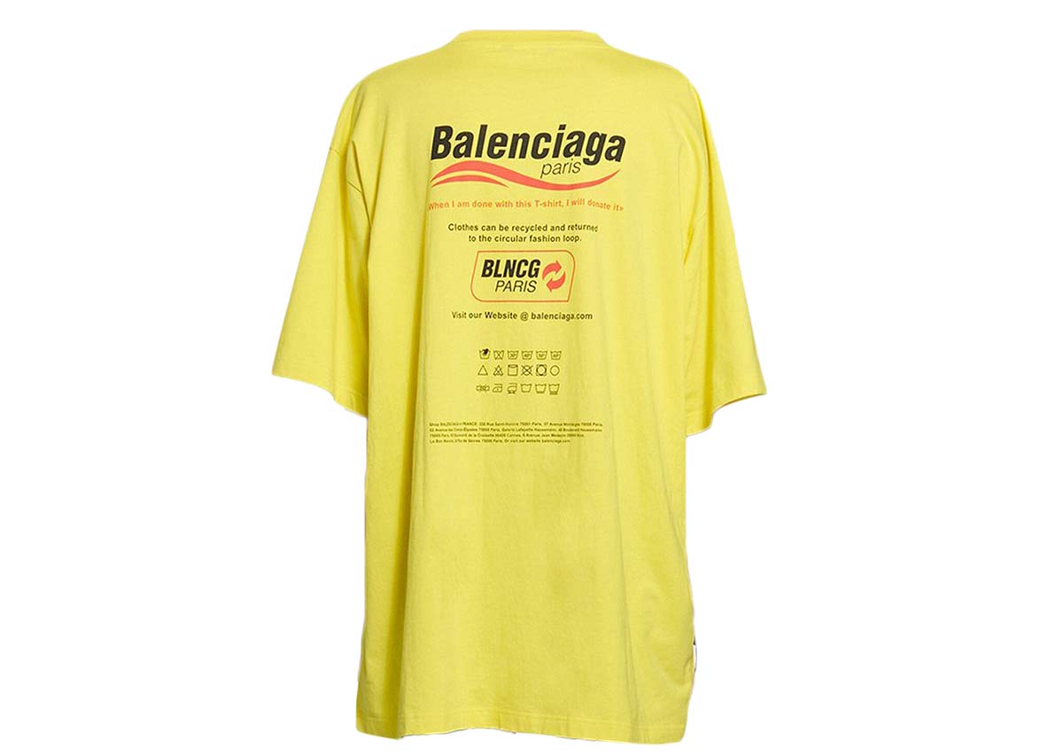 Balenciaga Logo-Print S/S T-shirt Yellow Men's - SS22 - US