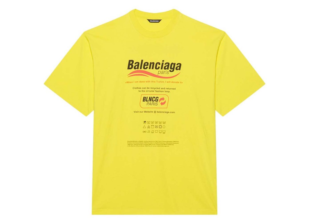 Pre-owned Balenciaga Logo-print S/s T-shirt Yellow