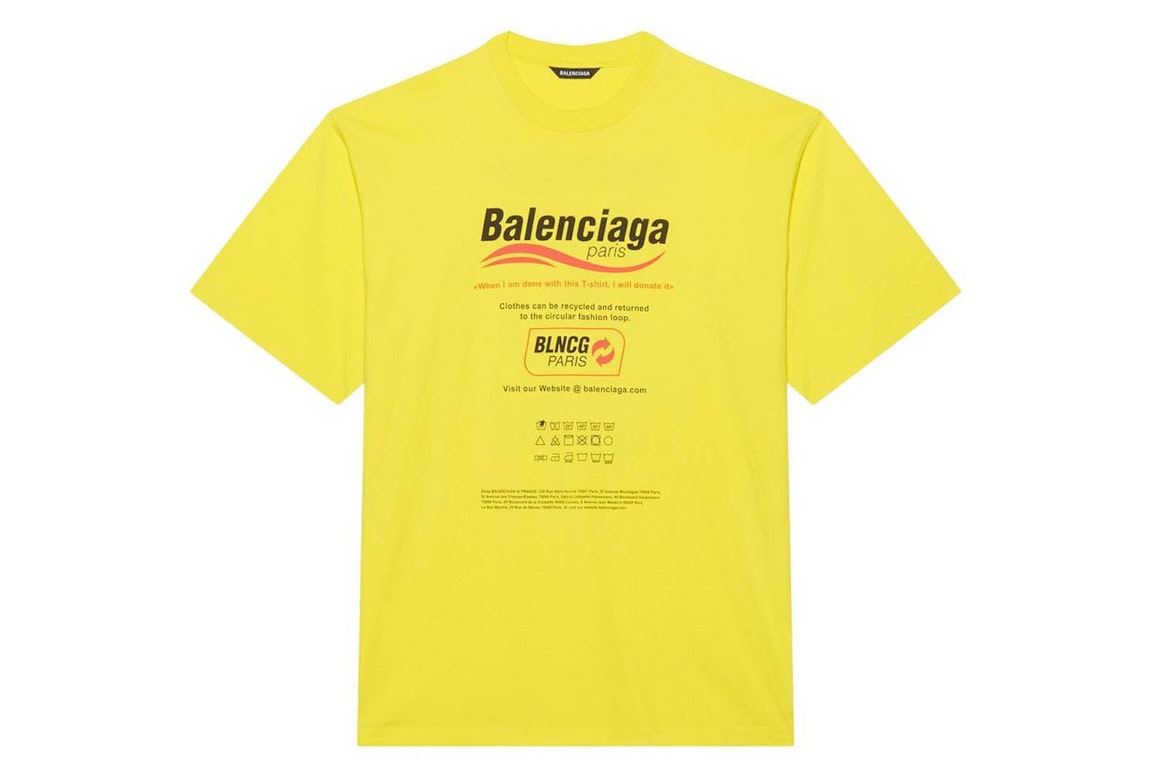 Pre-owned Balenciaga Logo-print S/s T-shirt Yellow
