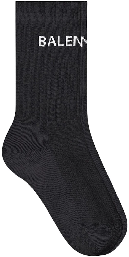 Balenciaga Logo Socks Black/White Men's - US