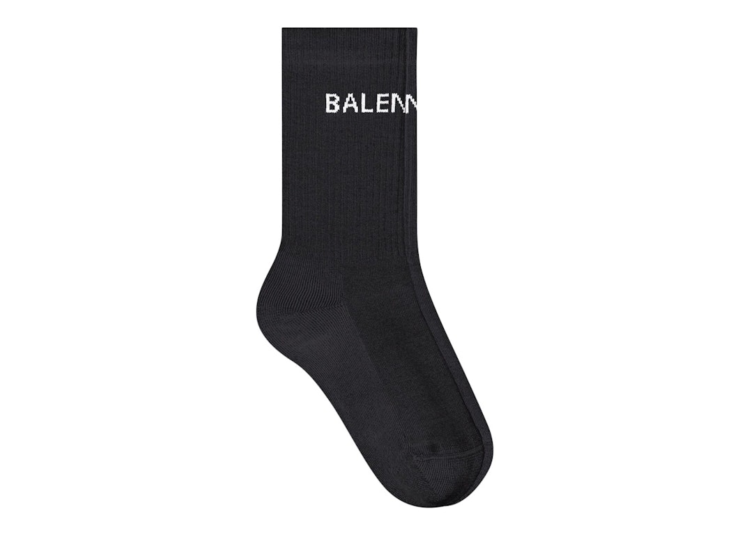 Pre-owned Balenciaga Logo Socks Black/white