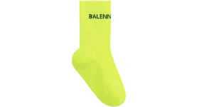 Balenciaga Logo Socks Neon Yellow/Black