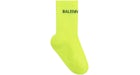 Balenciaga Logo Socken Neon Gelb/Schwarz