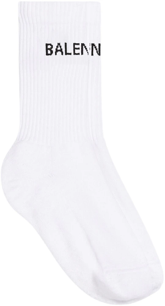 Balenciaga Logo Socks White/Black Men's - GB