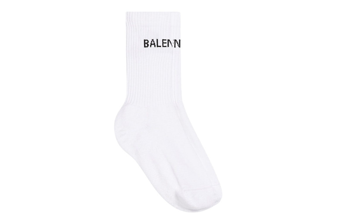 Pre-owned Balenciaga Logo Socks White/black