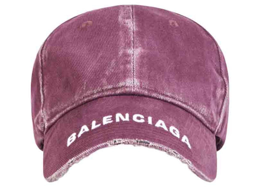 Pre-owned Balenciaga Logo Visor Cap Purple