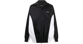 Balenciaga Logo Zip Up Windbreaker Jacket Black/White
