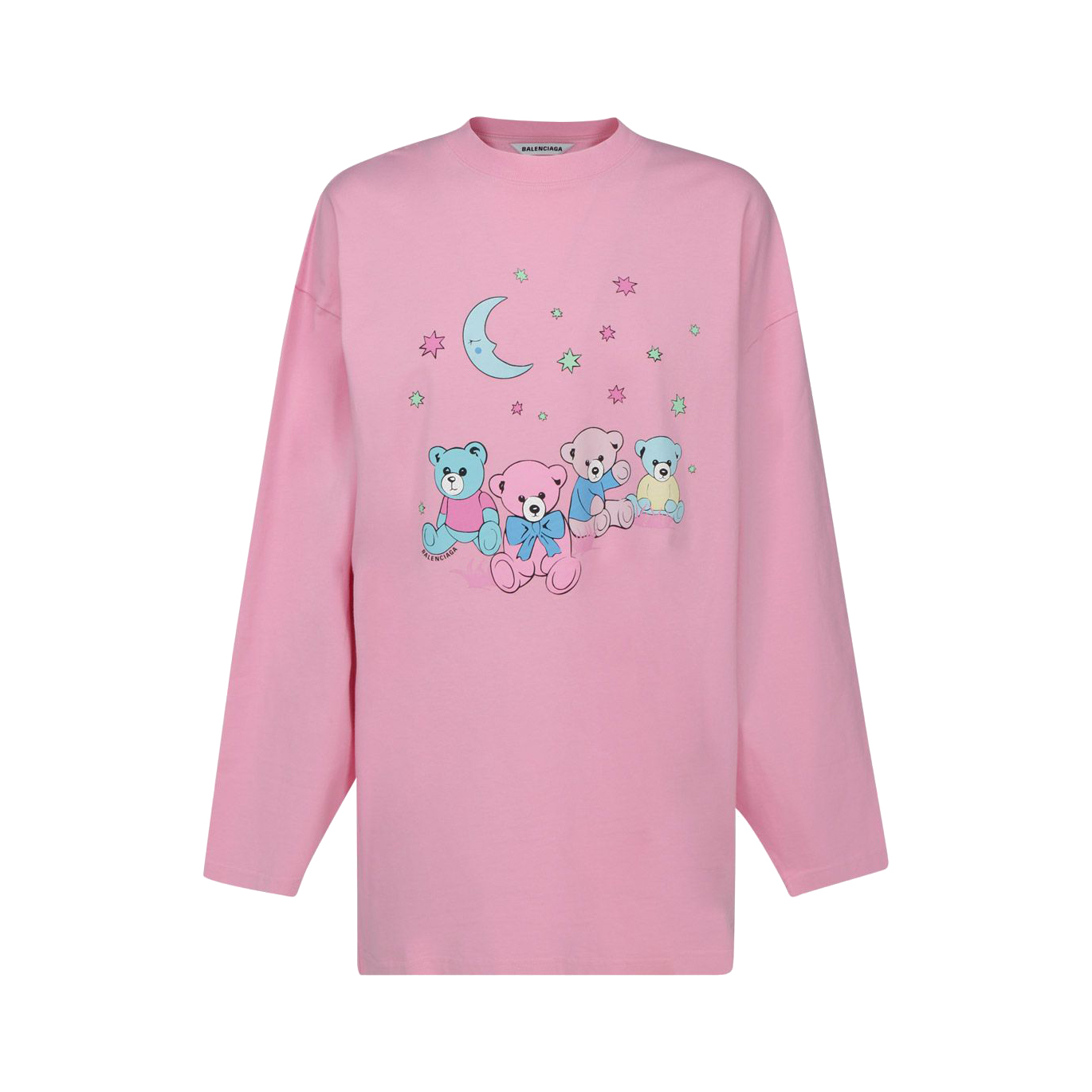 Balenciaga Love Bear Womens Oversized L/S T-Shirt Pink - FW21 - JP