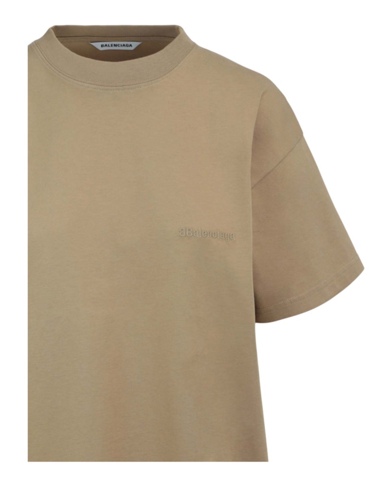 Balenciaga Medium Fit Logo T-Shirt Oat