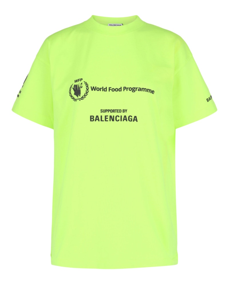 Pre-owned Balenciaga Women's Medium Fit T-shirt In Fluorescent Yellow/black