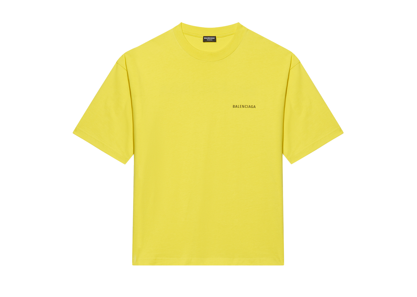 Balenciaga Medium Fit Vintage Logo Print T-Shirt Yellow Men's