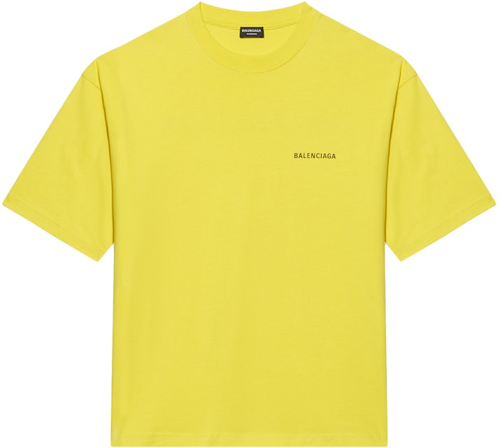 Balenciaga Logo Cotton T-shirt in Green for Men