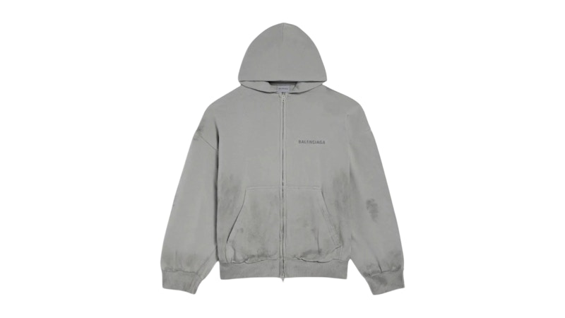 Balenciaga Medium Fit Zip Up Hoodie Grey メンズ - SS26 - JP