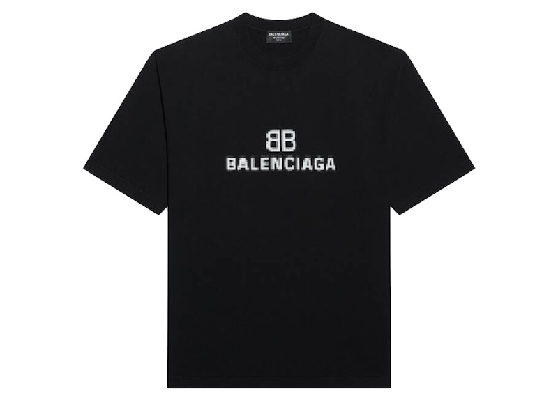 Balenciaga BB Logo Crest Crown TShirt Black White Logo