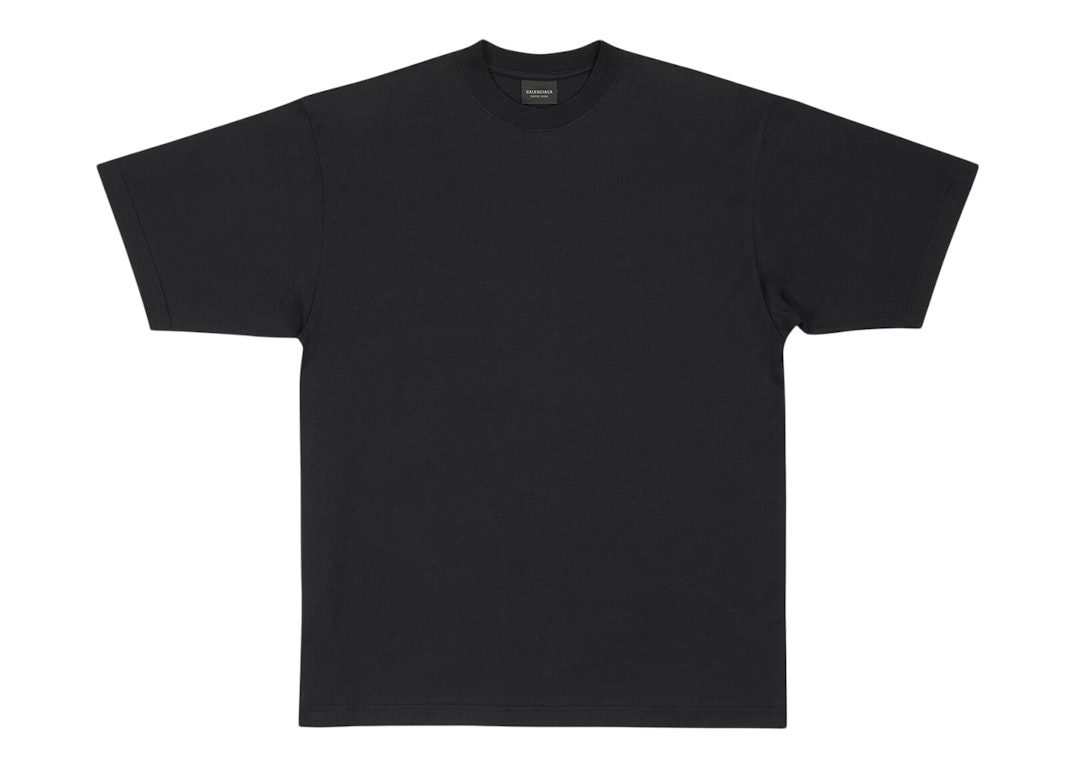 Pre-owned Balenciaga Men's Care Label Medium Fit T-shirt Black