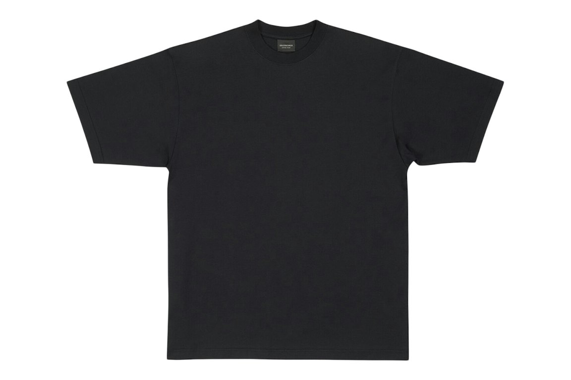 Pre-owned Balenciaga Men's Care Label Medium Fit T-shirt Black
