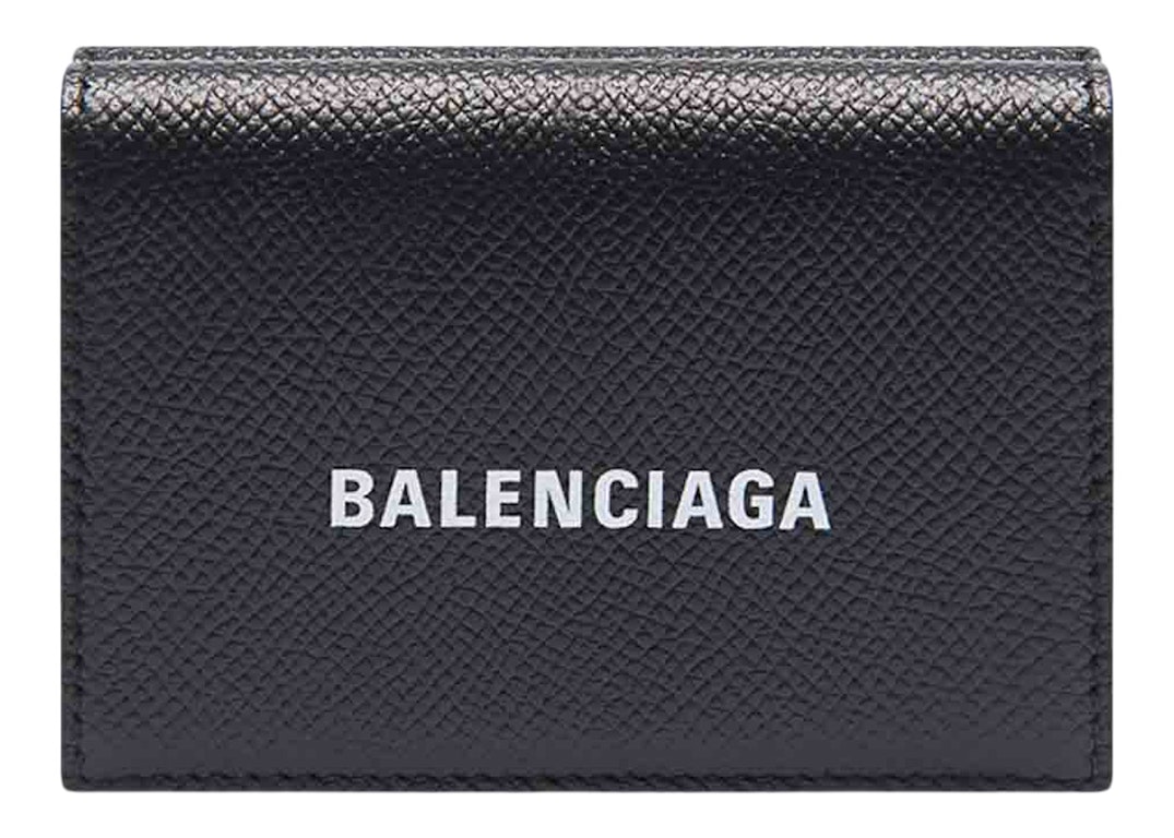 Pre-owned Balenciaga Men's Cash Wallet Mini Black/white