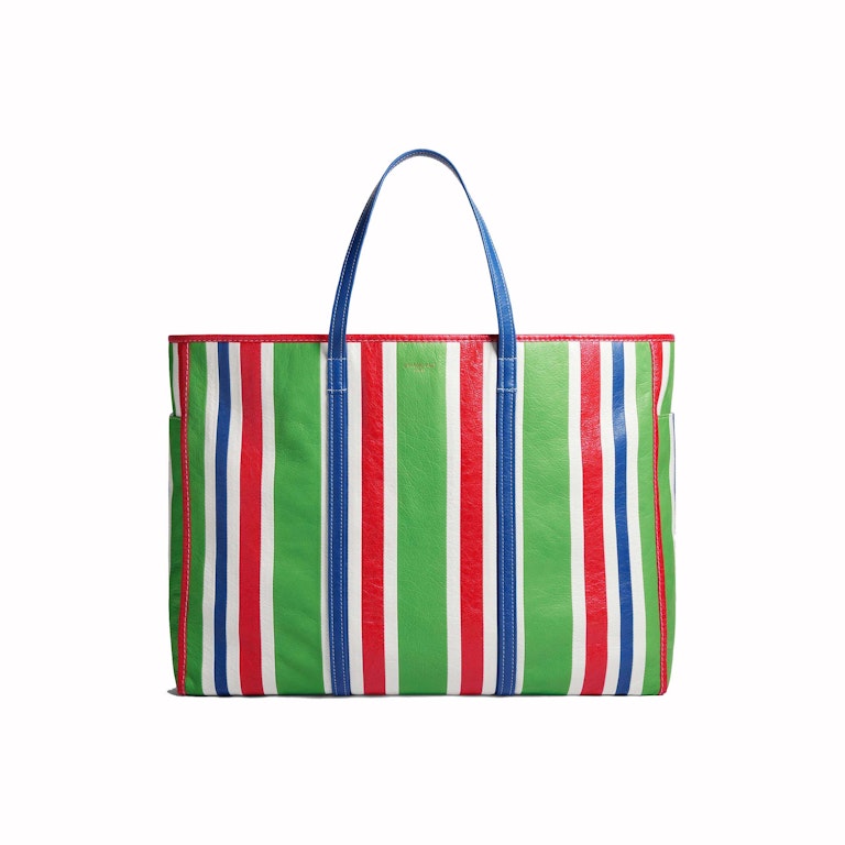 Pre-owned Balenciaga Mens Chatelet Carry All Xl Tote Bag Green/red/blue/white