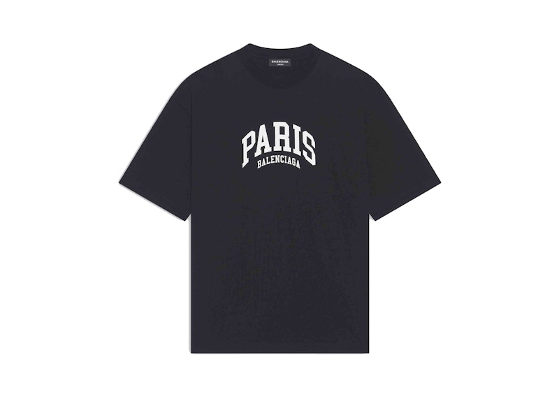 Balenciaga Mens Cities Paris Medium Fit T-shirt Black メンズ - JP