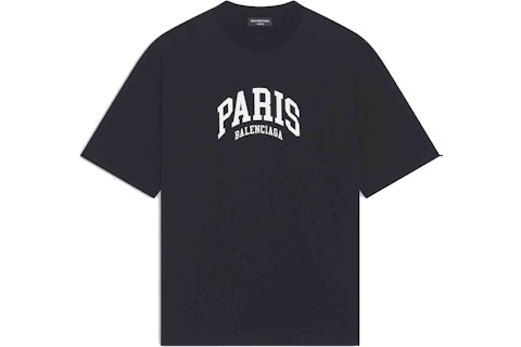 Balenciaga T-shirt Homme Cities Paris Medium Fit Noir Homme de la
