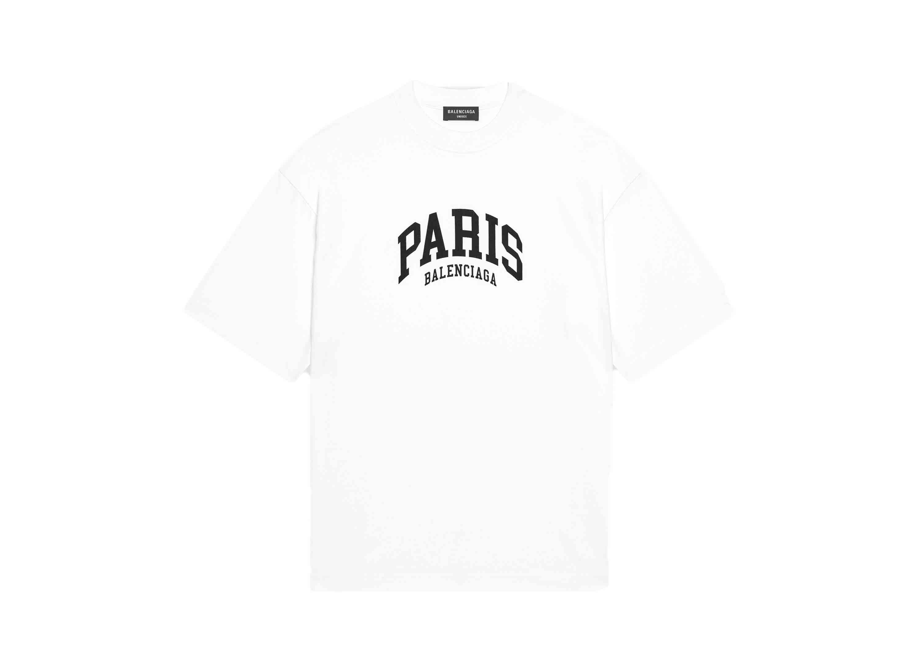 Balenciaga Mens Cities Paris Medium Fit T-shirt White