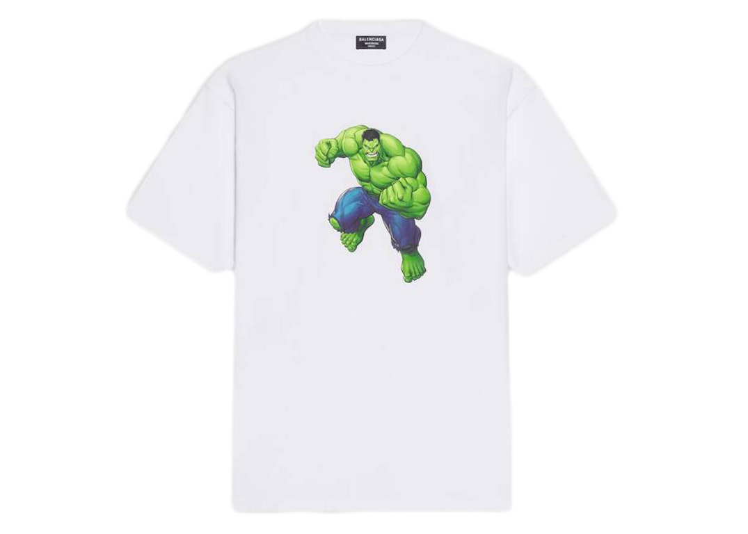 Pre-owned Balenciaga Mens Hulk 2021 Marvel Medium Fit T-shirt White