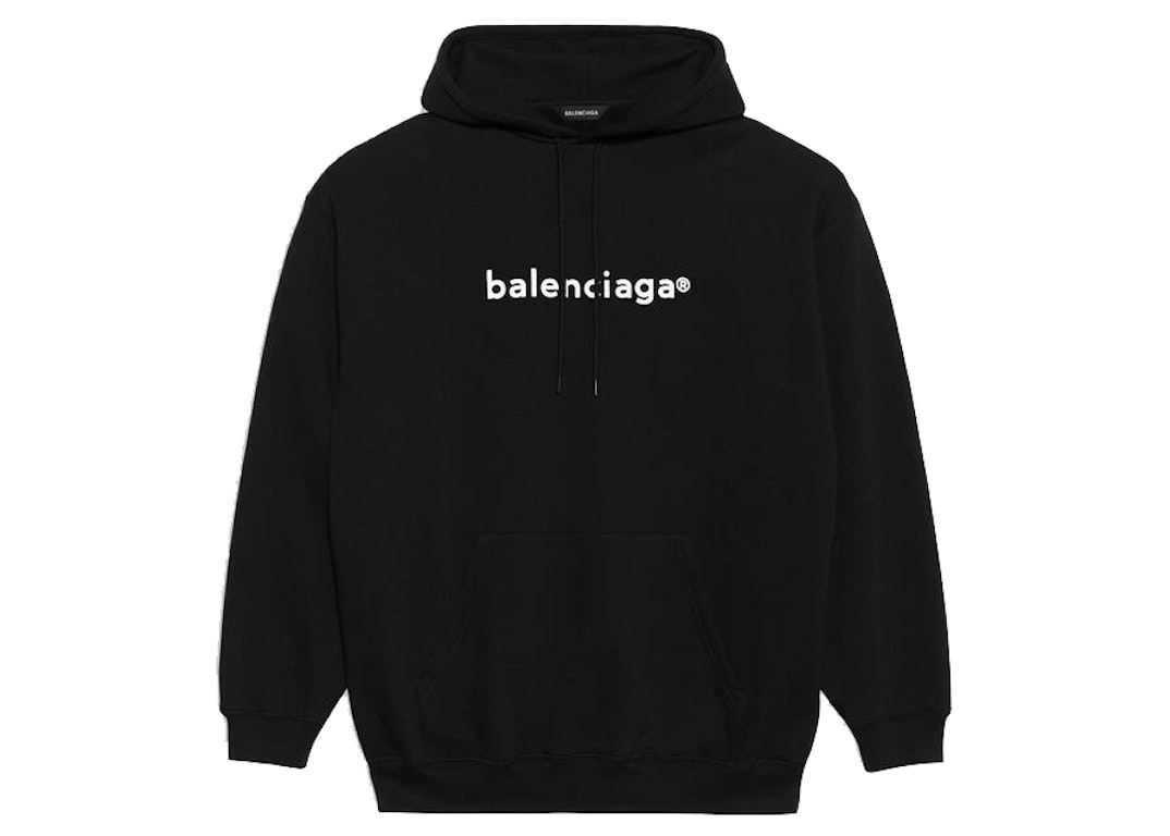 Pre-owned Balenciaga Mens New Copyright Medium Fit Hoodie Black