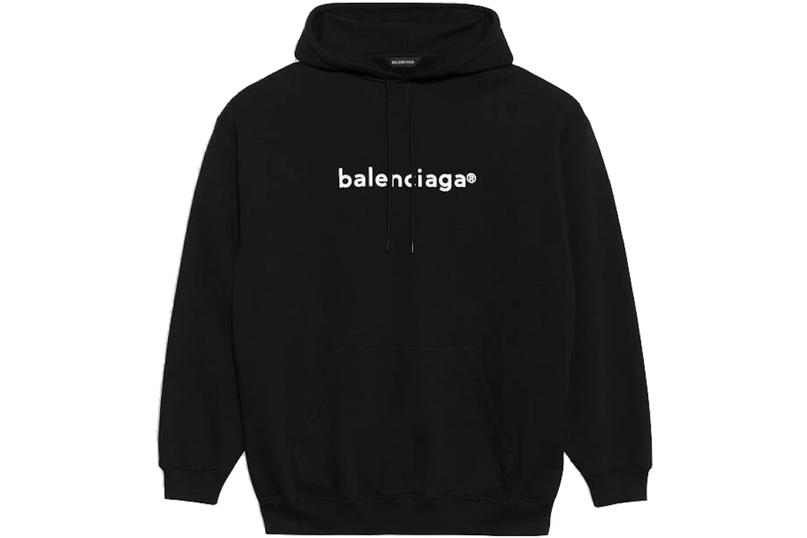 Balenciaga Mens New Copyright Medium Fit Hoodie Black