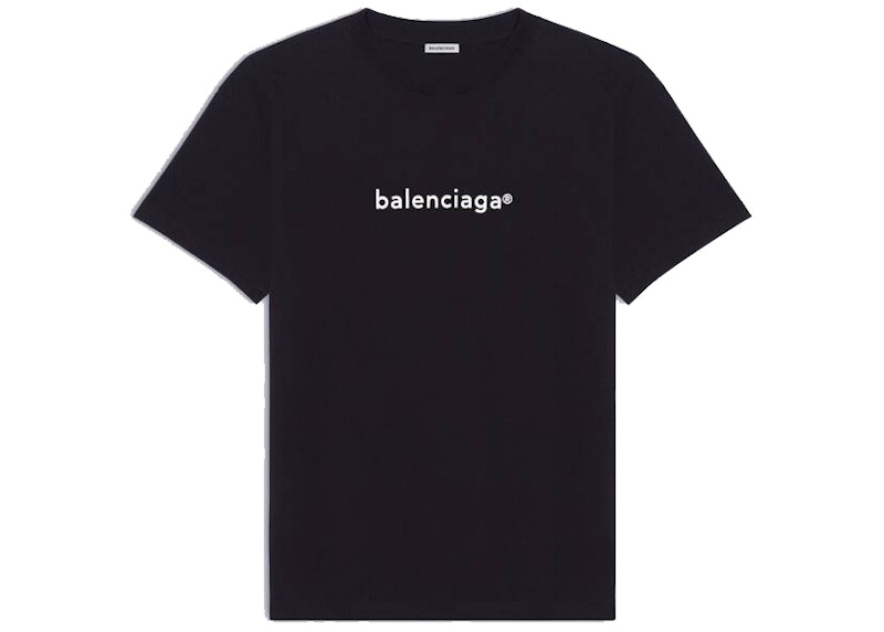 Balenciaga Copyright Cottonjersey Logo Tshirt in Black for Men  Lyst