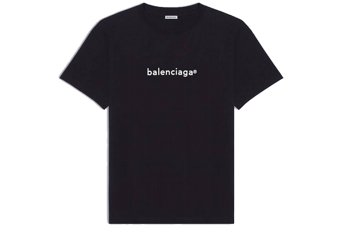Pre-owned Balenciaga Mens New Copyright Medium Fit T-shirt Black