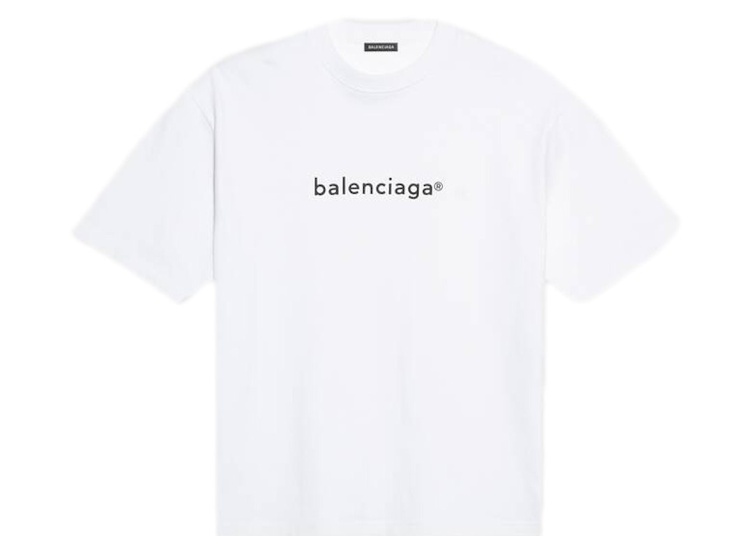 Pre-owned Balenciaga Mens New Copyright Medium Fit T-shirt White