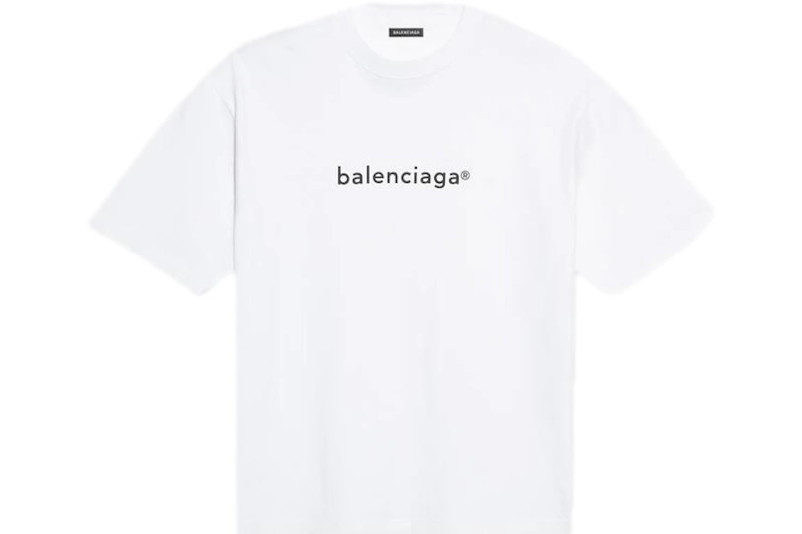 Balenciaga Mens New Copyright Medium Fit T-shirt White