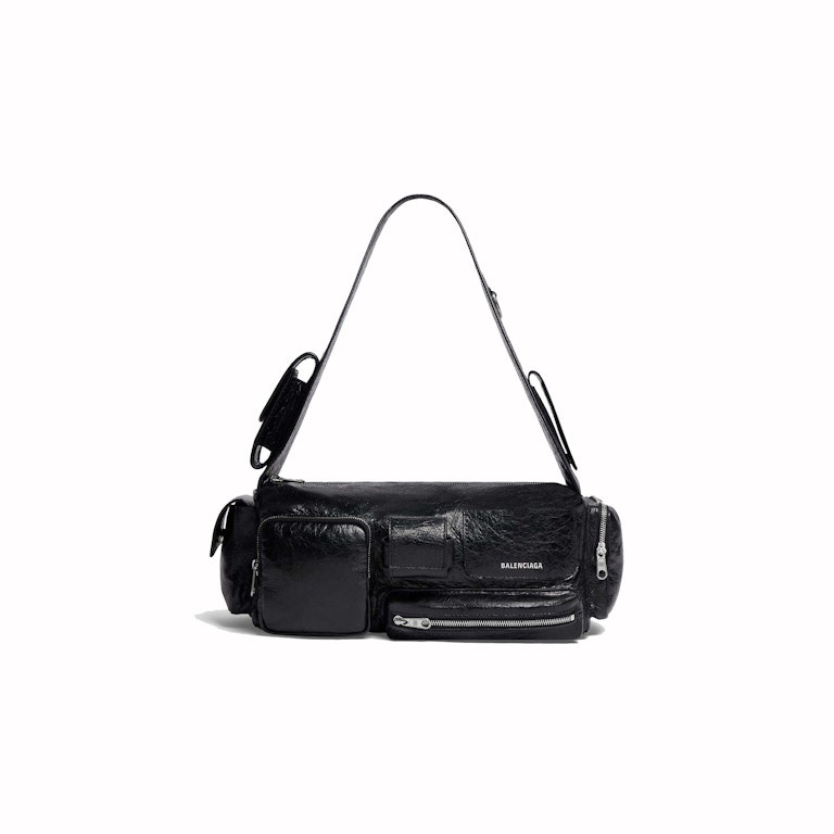Pre-owned Balenciaga Mens Superbusy Small Sling Bag In Black Black