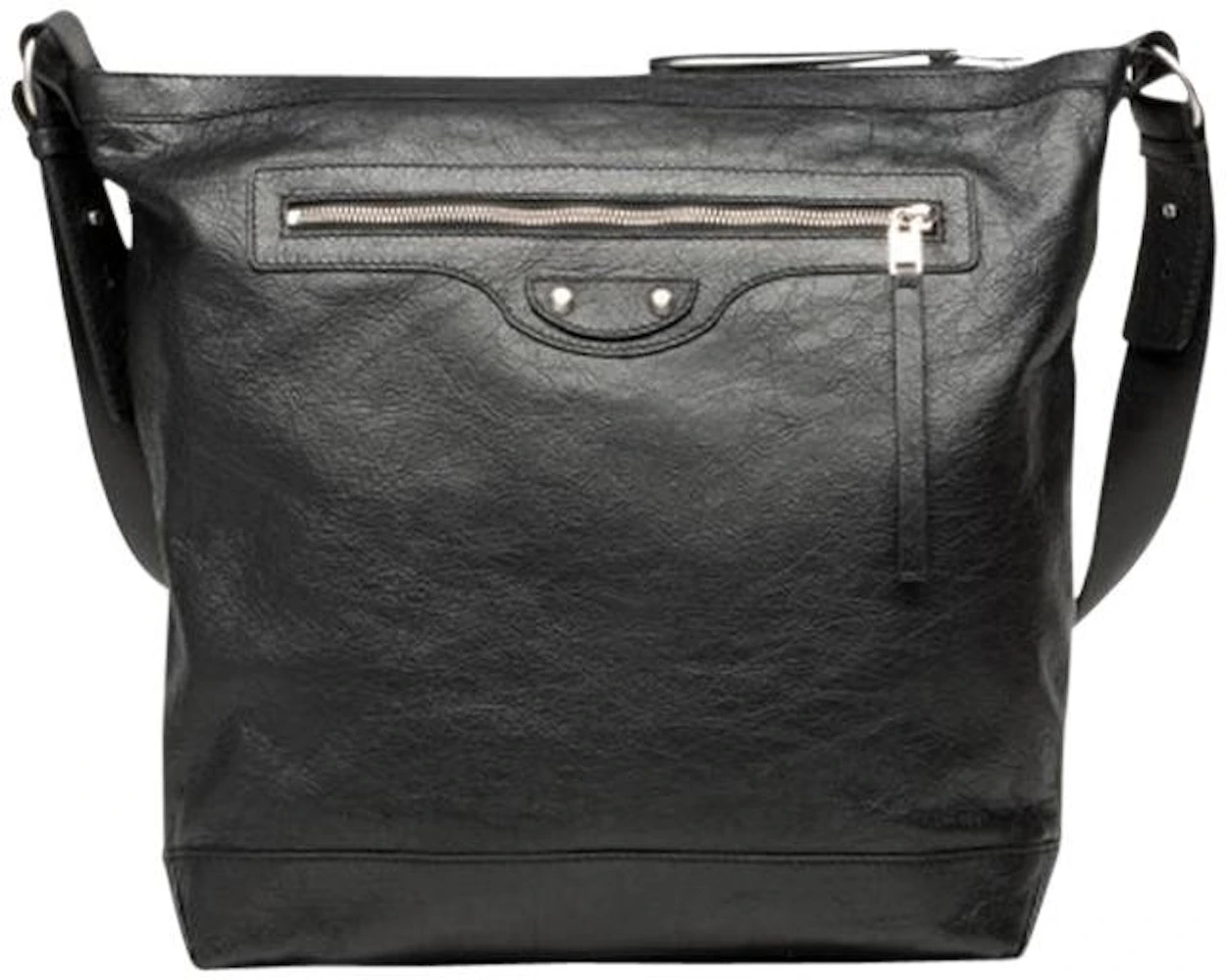 Balenciaga Messenger Bag Classic Black in Leather Palladium - US
