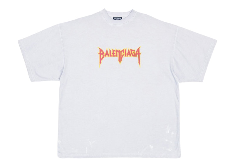 Balenciaga Metal Vintage Oversized T-Shirt White/Multi Men's