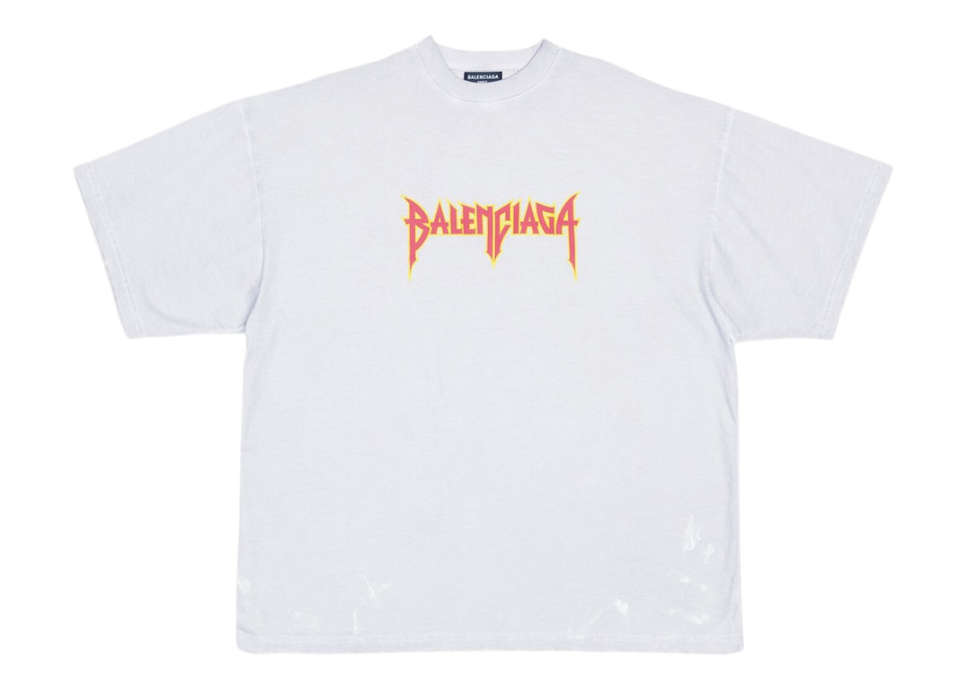 Pre-owned Balenciaga Metal Vintage Oversized T-shirt White/multi