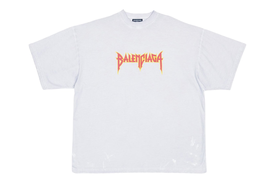 Pre-owned Balenciaga Metal Vintage Oversized T-shirt White/multi