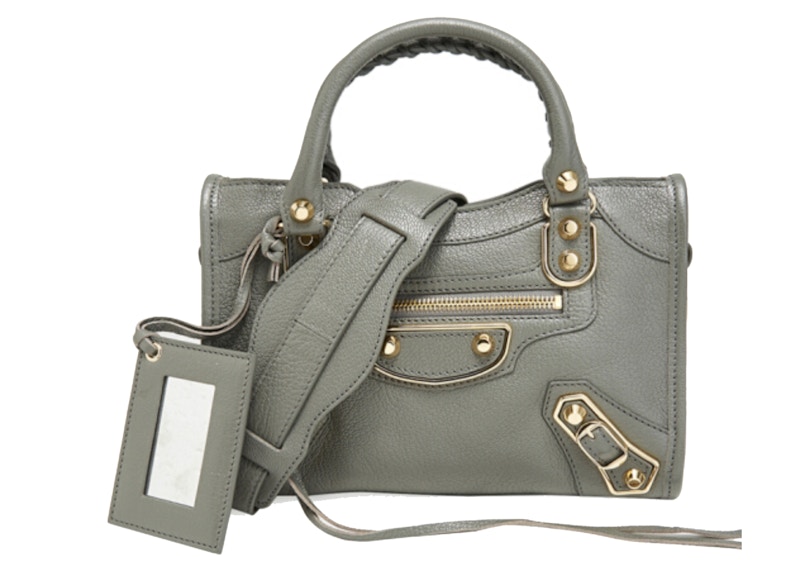 Balenciaga Metallic Edge City Tote Bag Mini Gray