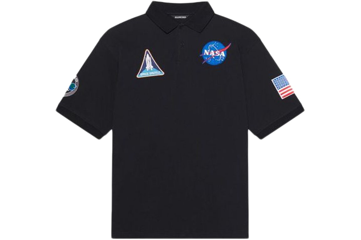 Balenciaga NASA Space Multi-Patch Polo Black Men's - US
